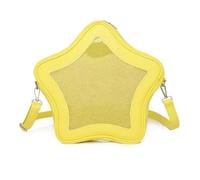 Limtula Borsa a tracolla trasparente per ragazza da scuola Borsa a tracolla a forma stella capacità in pelle PU Itabag per Display Pin Anime Trasparente Itabag