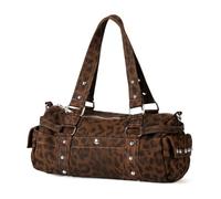 Limtula Borsa sottobraccio con motivo leopardato alla Borsa a tracolla compatta in nylon pratica facile da abbinare per donne e ragazze Borsa sottobraccio in stile giapponese coreano