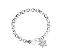 Limtula Bracciale a catena con ciondolo a forma stella a cinque punte in lega tono, gioielli da polso per l ' uso quotidiano, feste, date, regali compleanno, braccialetto da donna