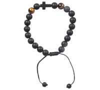 Limtula Bracciale con croci e perline per ragazzi, Battesimo, Cresima, Comunione, Regali con scatola regalo, Figlioccio, Figlio, Nipote, Bracciale da Comunione artigianale