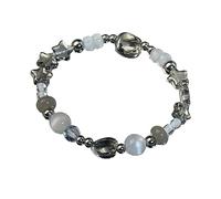 Limtula Bracciale con perline stella Pentagrammi stella Bracciale con perline Cuore Perline metallo Catena a mano Gioielli Regalo Bracciale in metallo minimalista da donna