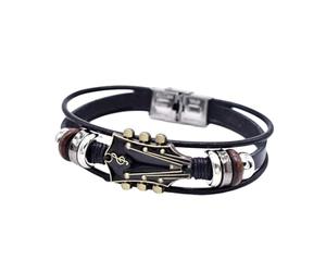 Limtula Bracciale in pelle multistrato da donna alla, adatto per ciondolo chitarra tutti i giorni
