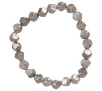 Limtula Bracciale Regolabile Perline sfaccettate Catena a Mano Accessori da Polso Eleganti Gioielli in Pietra Naturale per Uomo Perlina Irregolare in pirite da Uomo