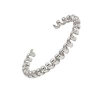 Limtula Bracciale rigido aperto a spirale per donna Gioielli minimalisti in acciaio inossidabile Regalo per compleanni Anniversari Bracciale a catena con filo telefonico primaverile
