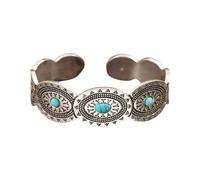 Limtula Bracciale vintage alla con accessorio aperto con accento turchese ovale per bracciale in pietra naturale per donne e giovani alla