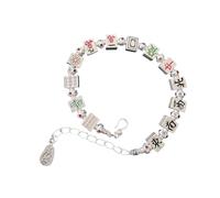 Limtula Braccialetto smaltato ispirato al Mahjong portafortuna con simbolo della ricchezza, per donne, gioielli alla moda, regalo ricchezza