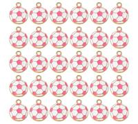 Limtula Bulk 30PCS Calcio Charm Portachiavi Robusto Lega di Olio Forniture Gioielli Accessori Creativi per Eventi Sportivi Squadra Spirito Decors Sport Fan Accessori Bulk Pack, Rosso rosato, Taglia