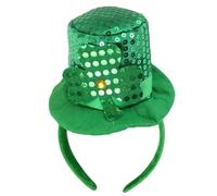 Limtula Cappello a cilindro con fascia da folletto, cappello a cerchio per capelli, regalo per la giornata irlandese, costume da folletto per riunioni all ' aperto, cappelli con paillettes per donne