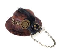 Limtula Cappello a cilindro gotico Halloween Steampunk ingranaggi catena fascinator fermaglio per capelli costume cosplay cappelli invernali per uomo
