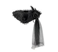 Limtula Cappello da capitano pirata del XVIII secolo con pizzo regolabile e velo lungo per costume coloniale Halloween gioco di ruolo cappello da pirata per giochi di ruolo per giochi di ruolo