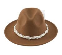 Limtula Cappello da donna Fedoras con perle incrostate, per feste di trucco, feste in maschera, cosplay