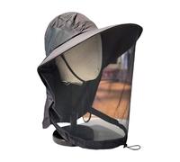 Limtula Cappello da pesca traspirante, regolabile, per donne, uomini, adolescenti, tesa larga, protezione solare con patta per il collo, protezioni solari per esterni, Grigio scuro 1., Taglia unica