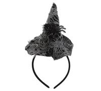 Limtula Cappello da strega strappato per Halloween, fascia per capelli, ragni, scheletro, antiscivolo, strumento per lo styling dei capelli