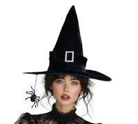 Limtula Cappello nero di Halloween Widget Ampio Bordo A Punta Moda Copricapo Per Feste di Halloween Strega Regolabile