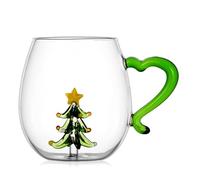 Limtula Care Vetro Natale Con Disegni Tazza Vetro Stagionale Con Ghirlanda Natalizia Elegante Bicchiere Per Regali Da Regali.