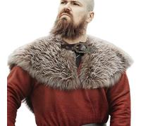 Limtula Cavalieri Mantello Medievale Spallina Wrap Halloween LARP Rinascimento Cosplay Costumi Donne Uomini Vichinghi Pellicce Faux Scialle Vichinghi Collare di pelliccia sintetica