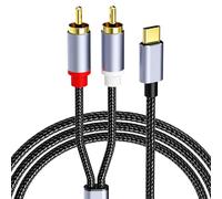 Limtula Cavo da USB C a 2RCA placcato in oro 24K Cavo da tipo C a 2RCA per altoparlanti Amplificatori Splitter USB per laptop Placcato in oro