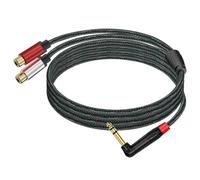 Limtula Cavo Premium da TRS a 2RCA da 6, 35 mm Spine angolate a 90° Rame Privo Ossigeno per Uso in Studio Connettori per apparecchiature Professionali