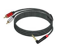 Limtula Cavo Premium da TRS a 2RCA da 6, 35 mm Spine angolate a 90° Rame Privo Ossigeno per Uso in Studio Connettori per apparecchiature Professionali