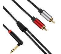 Limtula Cavo Premium da TRS a 2RCA da 6, 35 mm Spine angolate a 90° Rame Privo Ossigeno per Uso in Studio Connettori per apparecchiature Professionali