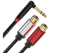 Limtula Cavo Premium da TRS a 2RCA da 6, 35 mm Spine angolate a 90° Rame Privo Ossigeno per Uso in Studio Connettori per apparecchiature Professionali