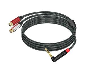 Limtula Cavo Premium da TRS a 2RCA da 6, 35 mm Spine angolate a 90° Rame Privo Ossigeno per Uso in Studio Connettori per apparecchiature Professionali