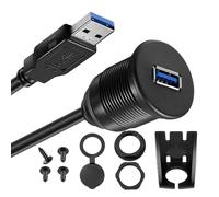 Limtula Cavo prolunga USB 3.0 Maschio a Femmina per Montaggio a Incasso Durata per cruscotti Auto e Barche Adattatore Dock Adattatore USB per Montaggio a Pannello da 1/2 Metro
