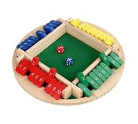 Limtula Chiudi la Scatola Gioco Dadi Tavolo in Legno per 6 Giocatori Gioco strategia Matematica Gioco strategia Matematica con Doppio otturatore Portatile