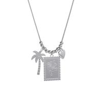 Limtula Collana alla con albero cocco placcato in oro Catena in acciaio inossidabile con gioielli con accenti floreali per l ' uso quotidiano Collana alla con albero cocco placcato in oro con le