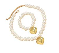 Limtula Collana con ciondolo a forma di cuore con lunghezza regolabile, elegante accessorio per gioielli in rilievo per abbigliamento casual o formale, set di collane con ciondolo a forma di, C, come