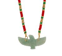 Limtula Collana con perline fatta a mano con ciondolo a forma di uccello, pietre naturali, adatta per gli amanti degli accessori artistici, regalo con occhio di tigre, Misura unica, come descritto