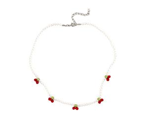 Limtula Collana con perline perle e ciliegie per ragazze, gioielli da donna, regali Evidenzia la tua diversa collana a catena creativa con clavicola