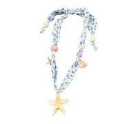 Limtula Collana ispirata mare con ciondolo con conchiglia e stella Design sciarpa floreale per donna Sciarpa floreale con catena