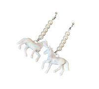 Limtula Collana perle e orecchini ispirazione francese con ciondolo a forma cavallo Accessori gioielli per un look sofisticato Set collane pietre finte alla