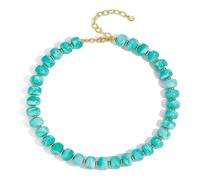 Limtula Collana perline geometriche realizzata a mano Catena clavicole regolabile Accessorio gioielli alla per le donne Gioielli bohémien moderni
