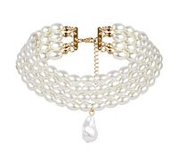 Limtula Collane perle sintetiche multifilo Collana girocollo da sposa con dichiarazione Accessori Collana perle multistrato Girocollo simulato