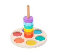 Limtula Collegamento Giocattolo in Legno per Bambini Giocattolo Abbinamento Colori Arcobaleno Blocco impilabile Set Costruzioni Regalo per l ' apprendimento interattivo ' educazione dei per e
