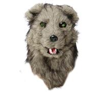 Limtula Copricapo per cosplay animali a testa intera Halloween Copricapo per cosplay a testa intera Panda Gallo Leone Volpi Copricapo per feste, Gray wolfA