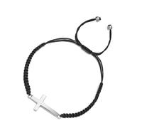 Limtula Crocifisso intrecciato semplice con lunghezza regolabile alla moda intrecciato Handchain gioielli unisex per l'uso quotidiano
