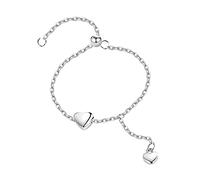 Limtula Disegnabili con catena semplice a forma cuore e cerchio per donne e ragazze, colore argento, catena regolabile, con nappe, regalo per gioielli da donna, in argento a forma cuore