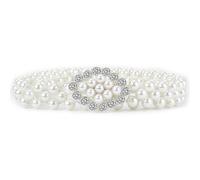 Limtula Elegante accessorio in vita regolabile Elegante cintura in vita con perle e strass accento elegante cintura in metallo ornamento, Misura unica, come descritto, come descritto
