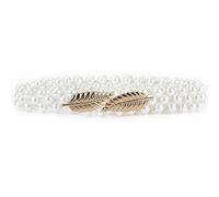Limtula Elegante accessorio in vita regolabile Elegante cintura in vita con perle e strass accento elegante cintura in metallo ornamento, Misura unica, come descritto, come descritto