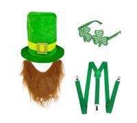 Limtula Elegante cappello verde con cintura da barba e occhiali per feste accessori per costumi irlandesi Festival forniture per feste a tema accessori per feste