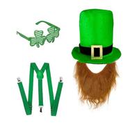 Limtula Elegante cappello verde con cintura da barba e occhiali per feste accessori per costumi irlandesi Festival forniture per feste a tema accessori per feste