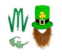 Limtula Elegante cappello verde con cintura da barba e occhiali per feste accessori per costumi irlandesi Festival forniture per feste a tema accessori per feste