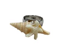Limtula Elegante conchiglia fatta a mano e regolabili con stella, accessorio per dito, perfetto come regalo e per abbigliamento casual Cerchio fluttuante