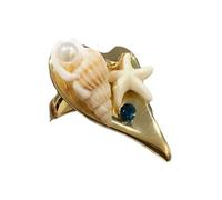 Limtula Elegante conchiglia fatta a mano e regolabili con stella, accessorio per dito, perfetto come regalo e per abbigliamento casual Cerchio fluttuante