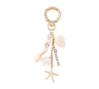 Limtula Elegante conchiglia perle portachiavi per le donne elegante catena da spiaggia accessorio con stella marina cavalluccio marino fascino per le donne portachiavi gioielli, C, Taglia unica