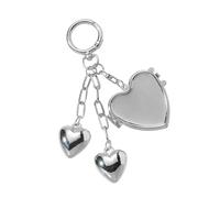 Limtula Elegante portachiavi a forma di cuore con ciondolo a forma di borsetta per la scuola, ciondolo per telefono, elegante ornamento a forma di stella anni 2000, argento