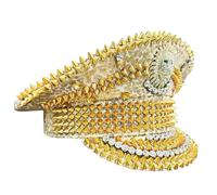 Limtula Eleganti cappelli decorati con paillettes dorate con strass scintillanti e paillettes per feste cosplay e riunioni di festival